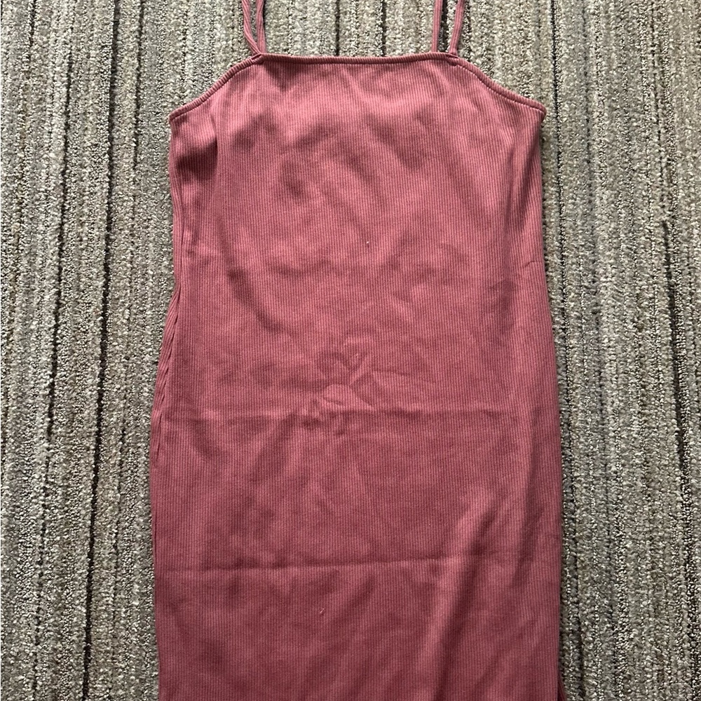 Wild Fable Ribbed Top in Dusty Rose